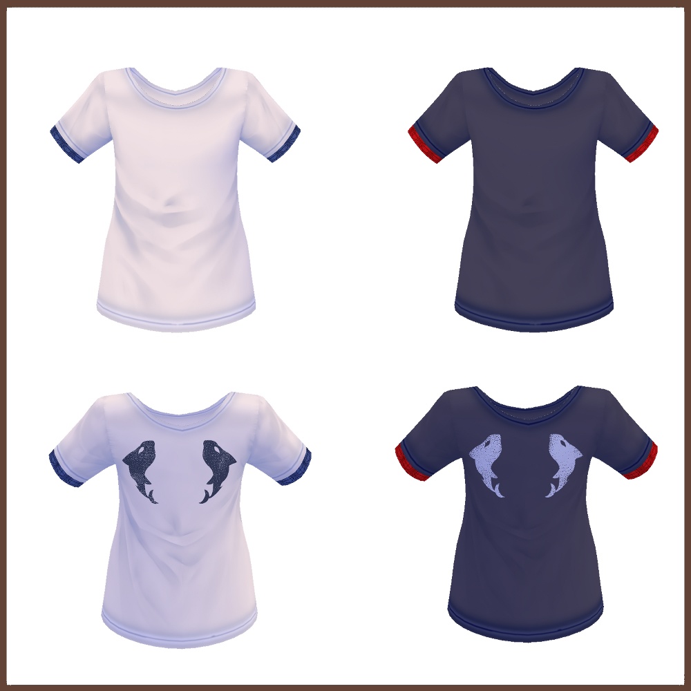 【VRoid用】調整できるロングTシャツ 第1弾【衣装・服・テクスチャ】