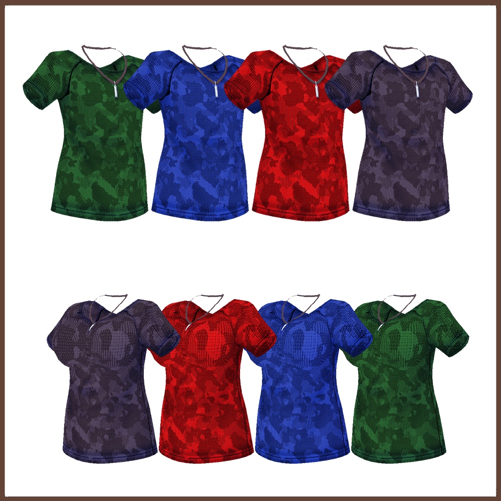 【VRoid用】調整できるロングTシャツ 第2弾【衣装・服・テクスチャ】