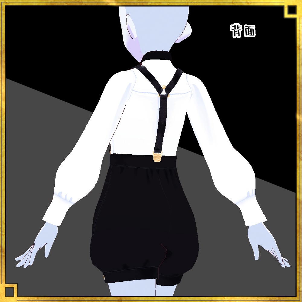 【正式版VRoid用】ブラウス&サロペット【衣装・服・テクスチャ】