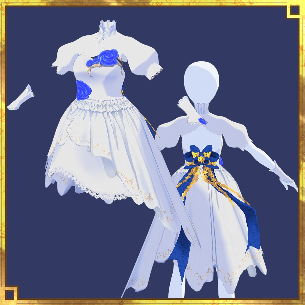 【正式版VRoid用】薔薇のドレス【衣装・服・テクスチャ】