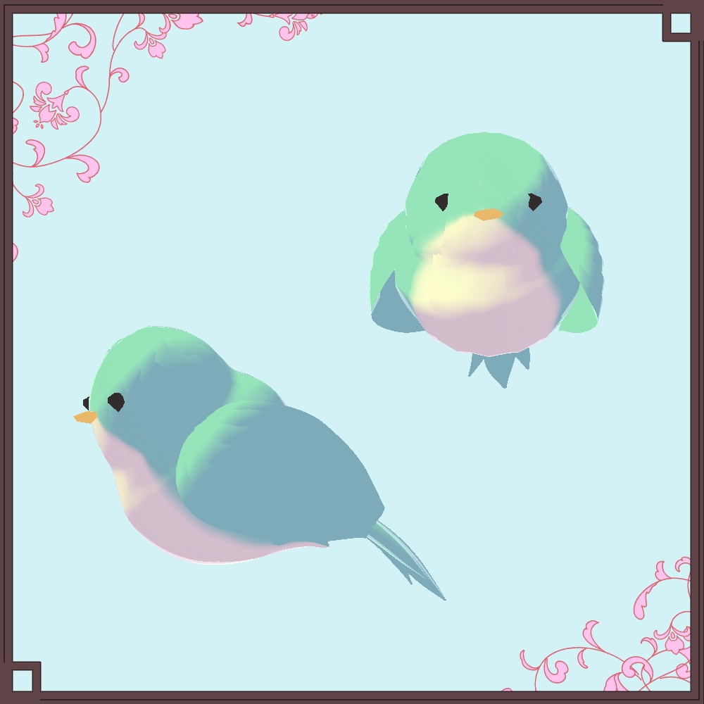 【正式版VRoid用】ペット風ヘアプリセット 小鳥【ヘアプリセット・アホ毛・帽子】