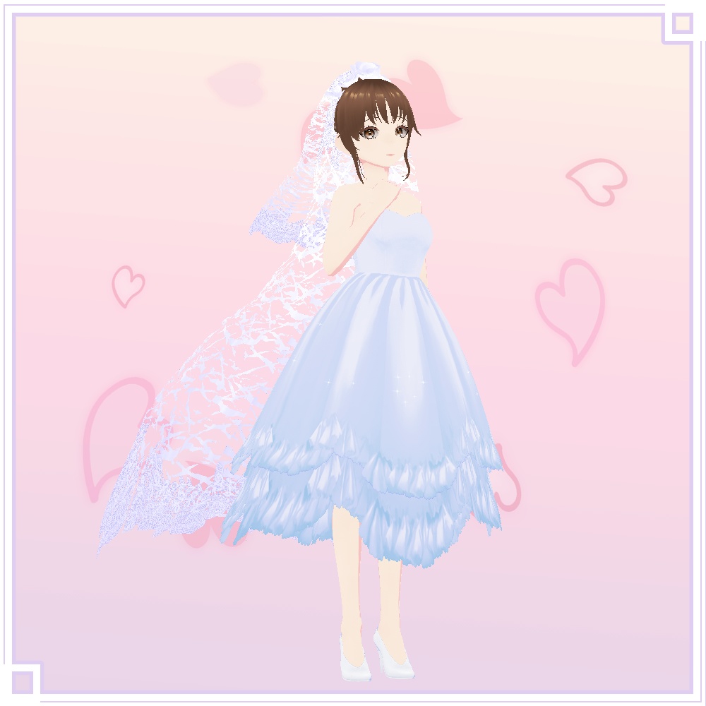 【正式版VRoid用】ウエディングベール【ヘアプリセット・つけ髪】