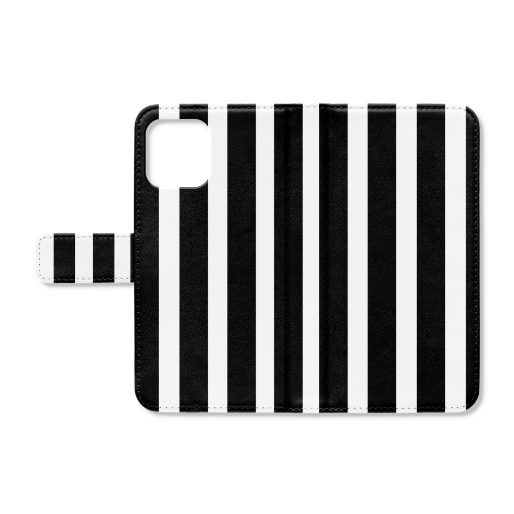 iPhone12/12 Pro用手帳型ケース ストライプ