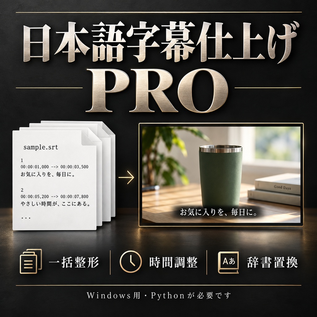 日本語字幕仕上げ PRO｜Windows用・日本語動画制作ツール