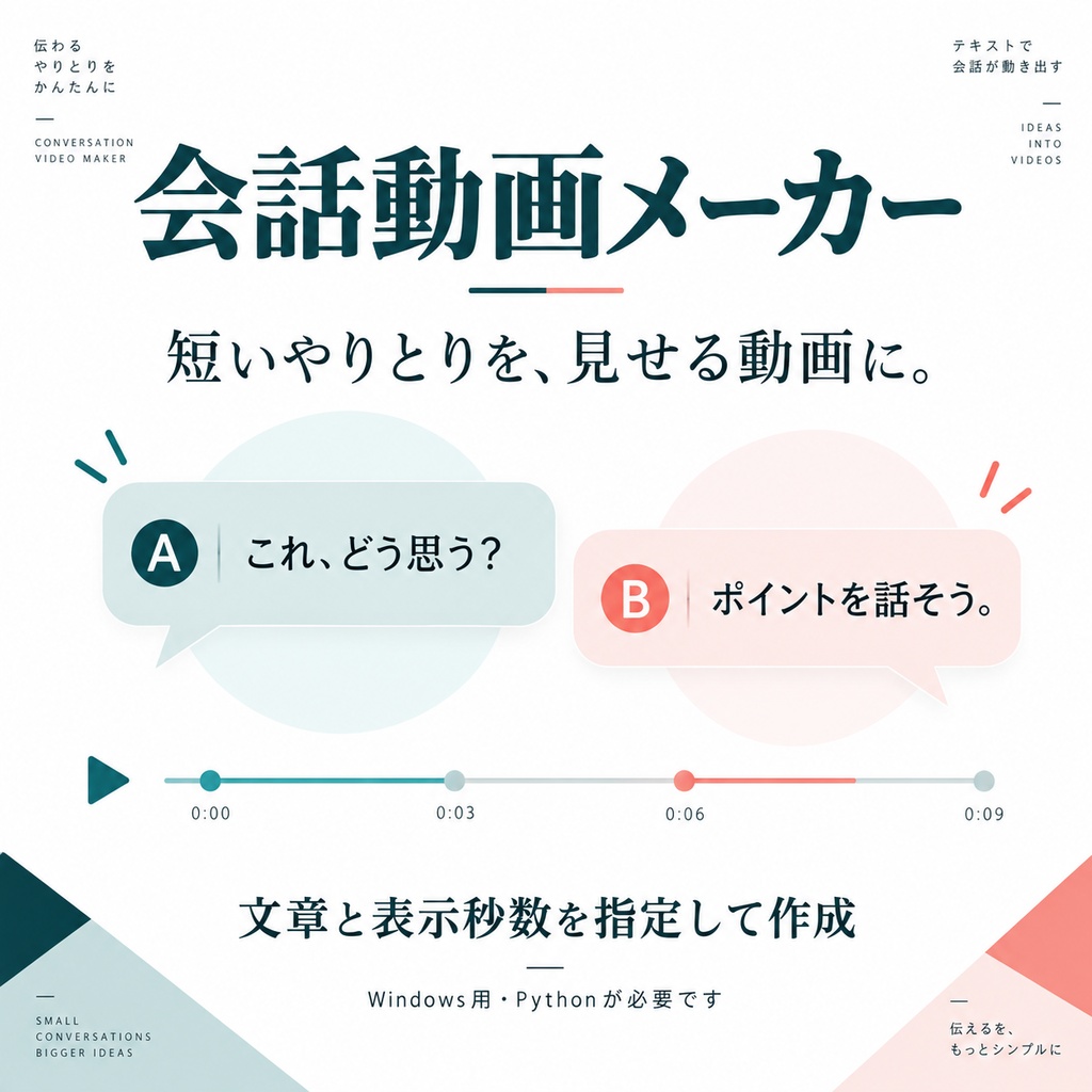 会話動画メーカー LITE|Windows用・日本語動画制作ツール