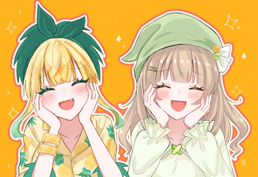 🍈🍍④【※1種類×10枚】メロぴねコラボポストカード10枚セット