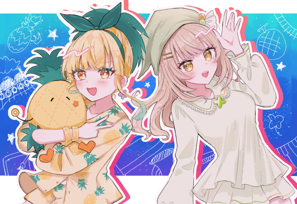 🍈🍍④【※1種類×10枚】メロぴねコラボポストカード10枚セット