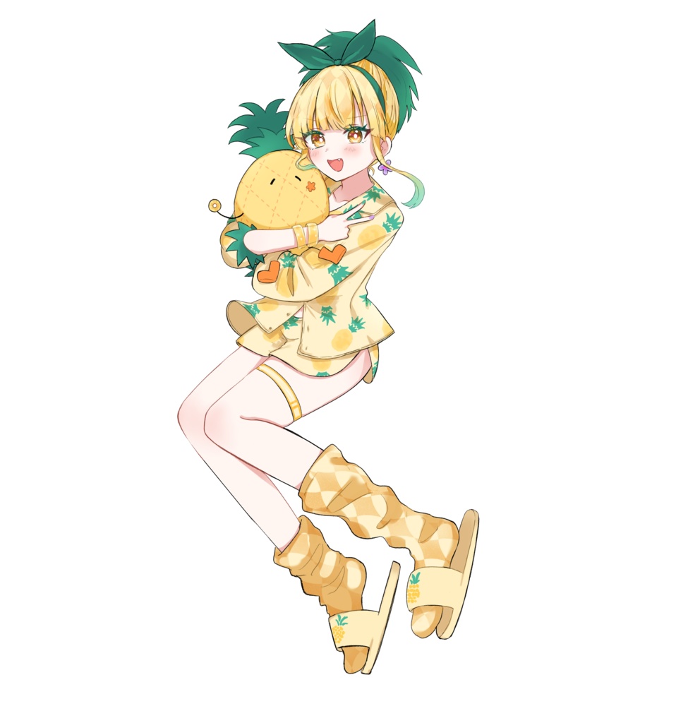 🍈🍍①メロぴねコラボアクスタセット(★手書きサイン入りチェキ風カード付き)