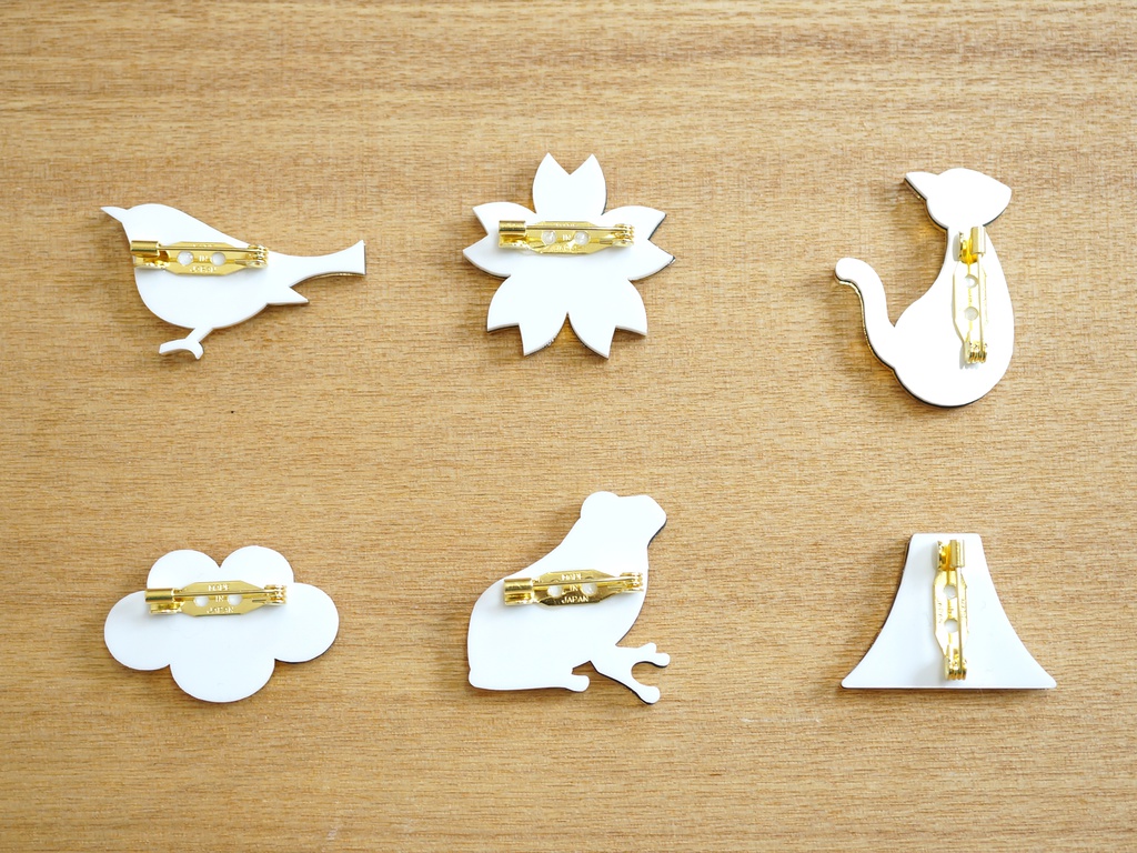 和のカタチミラーブローチ〈ゴールド6種〉