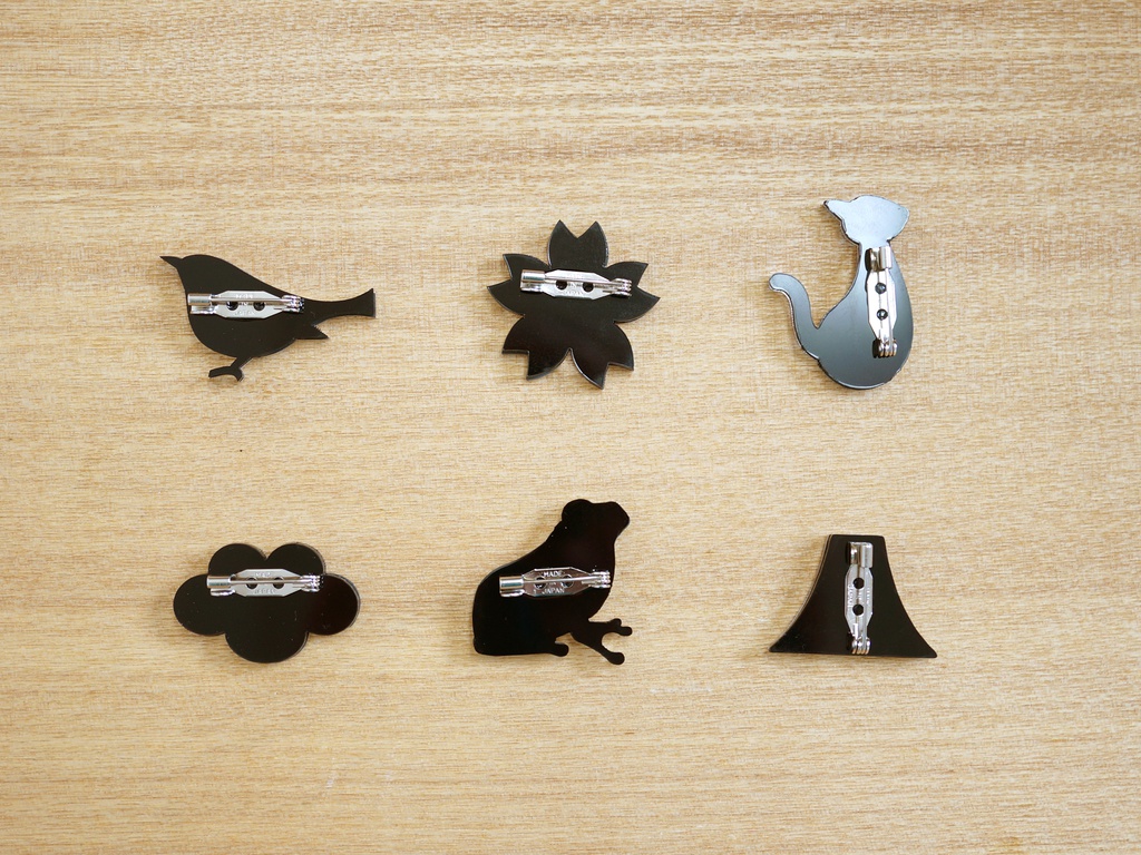 和のカタチミラーブローチ〈シルバー6種〉