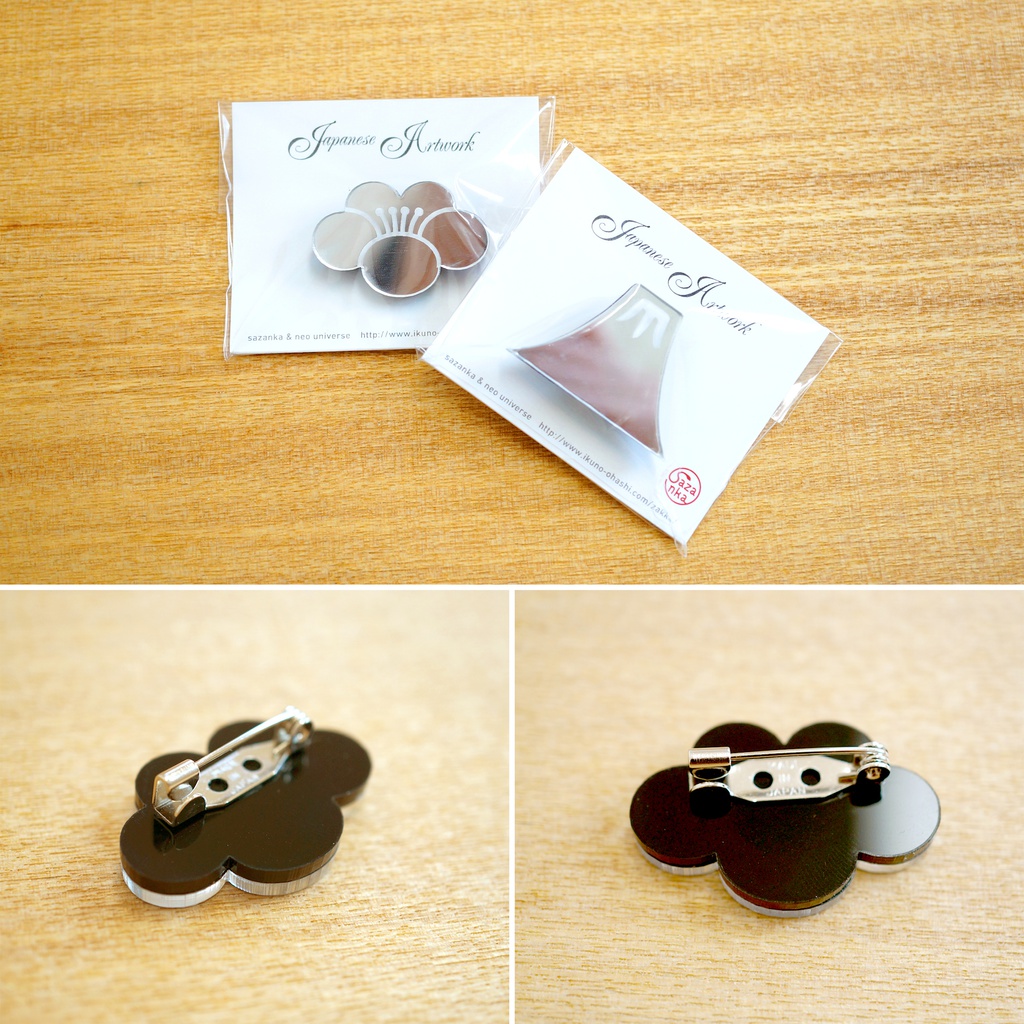 和のカタチミラーブローチ〈シルバー6種〉