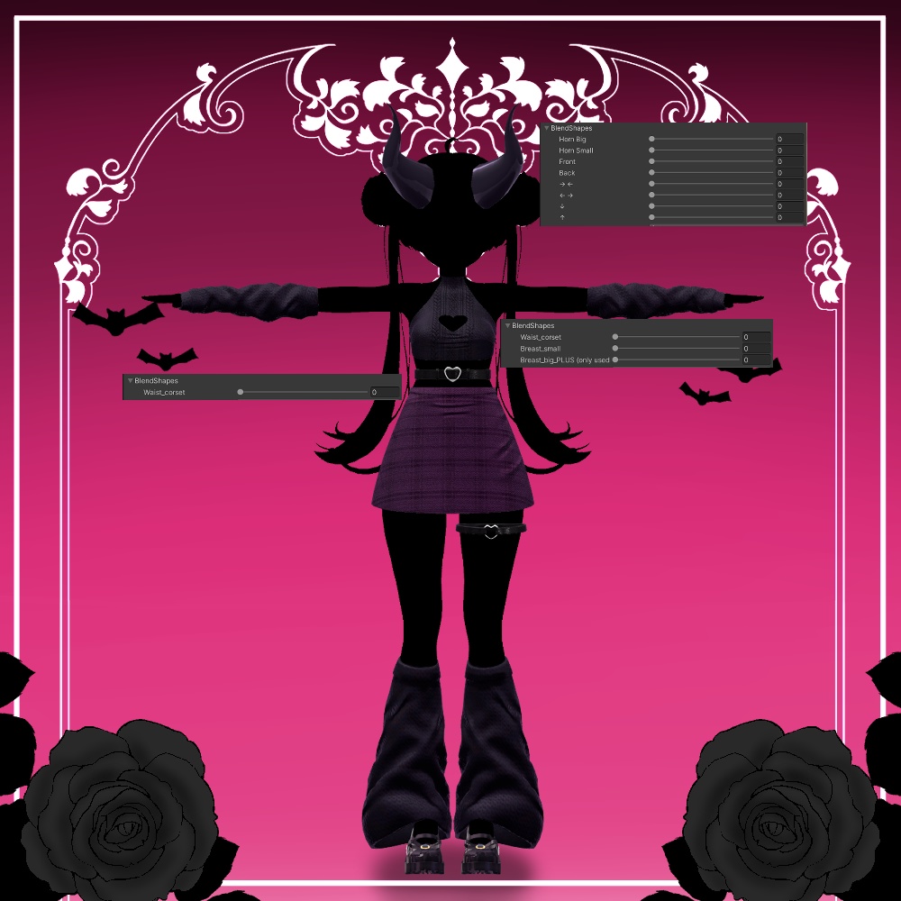 【2アバター対応】Heart Devil Set (8color/瞳8色)