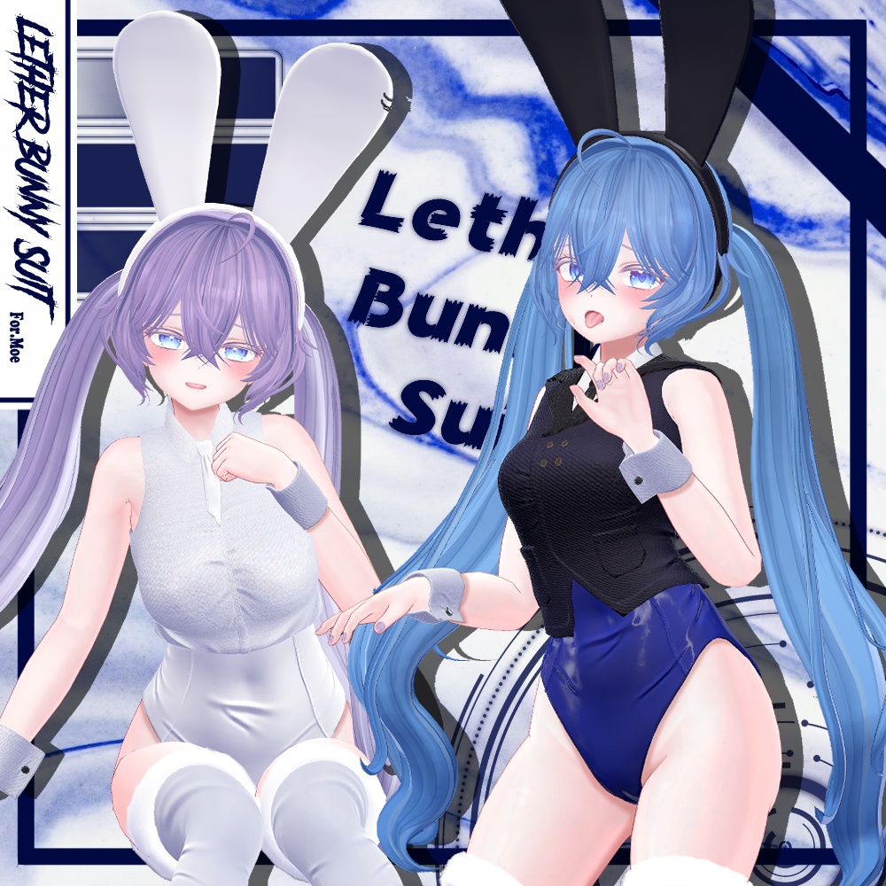 【2アバター対応】 Lether Bunny Suit (9color/瞳9色)