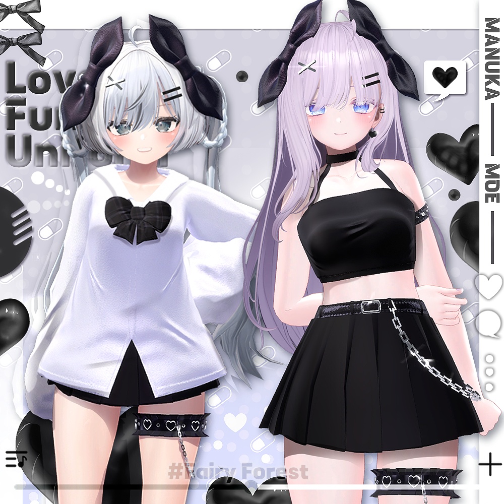 【2アバター対応】 Lovely Funky Uniform (9color/瞳9色)