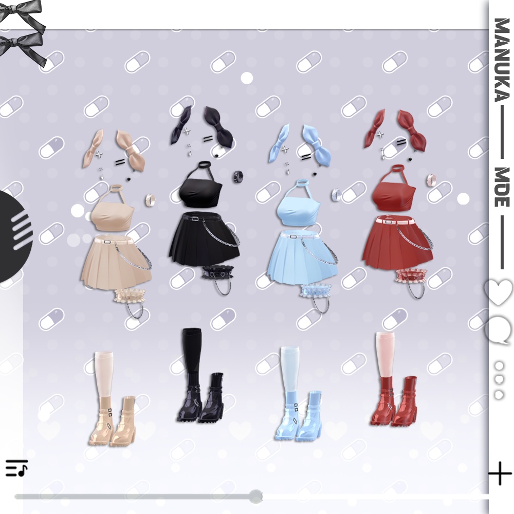 【2アバター対応】 Lovely Funky Uniform (9color/瞳9色)