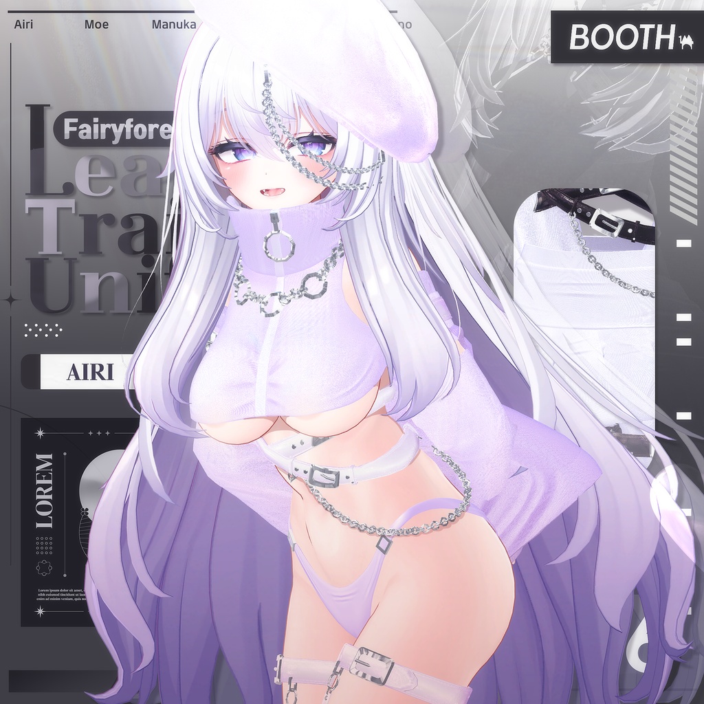 【6アバター対応】Leather Training Uniform Set (8color/8色)