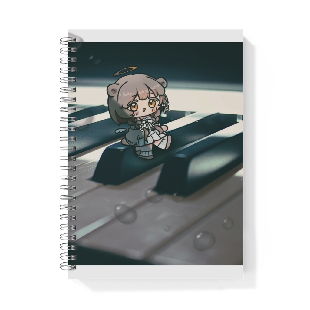 [販売期間～6/30] 雨とピアノとくまにい リングノート A5