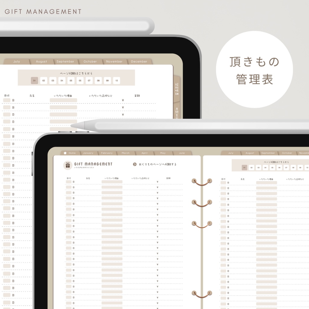 【ナチュラル】カラバリ全5色✨今からでも使用できるデジタル家計簿/Goodnotesで使える/デジタル月間家計簿/家計簿セット/月間/日にちごとの支出/週間支出/デジタルプランナー