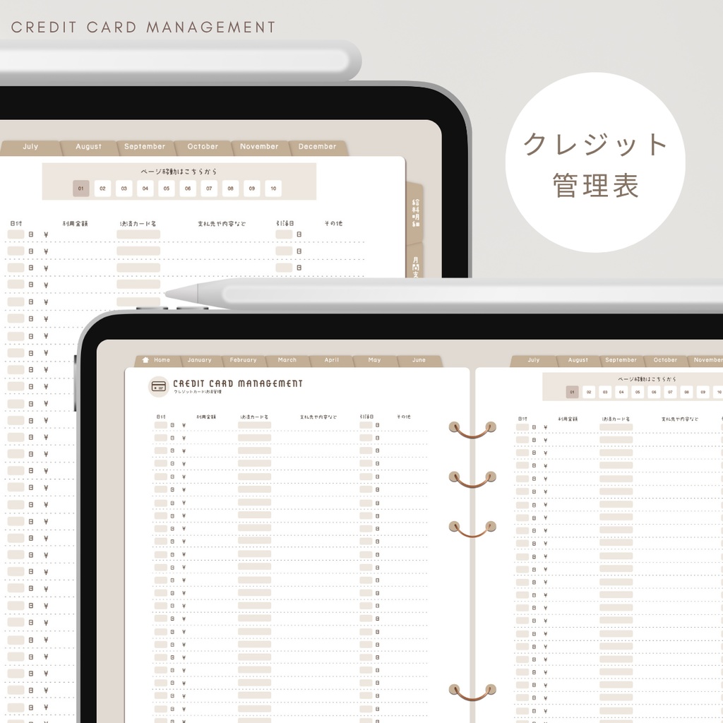 【グレージュ】カラバリ全5色✨今からでも使用できるデジタル家計簿/Goodnotesで使える/デジタル月間家計簿/家計簿セット/月間/日にちごとの支出/週間支出/デジタルプランナー