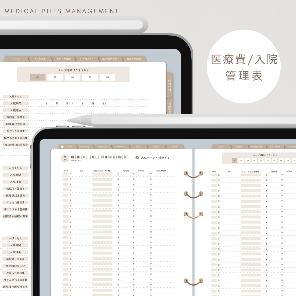 【スカイ】カラバリ全5色✨今からでも使用できるデジタル家計簿/Goodnotesで使える/デジタル月間家計簿/家計簿セット/月間/日にちごとの支出/週間支出/デジタルプランナー