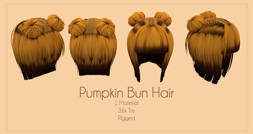 Pumpkin Bun Hair かぼちゃのお団子ヘア Vrchat Elizabytevr Booth Pumpkin Bun Hair かぼちゃのお団子ヘア Vrchat Elizabytevr Booth
