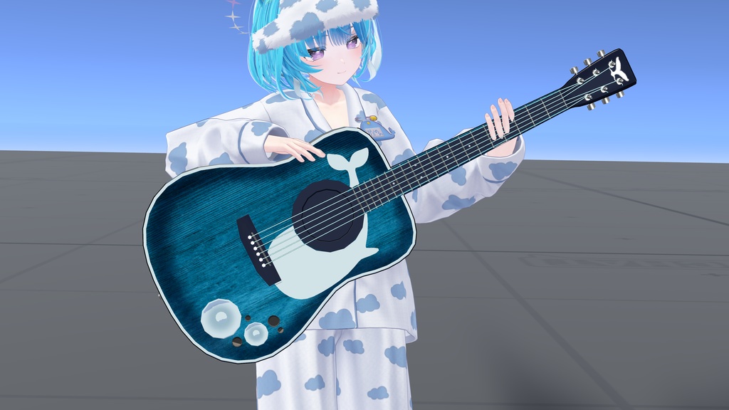 【無料】くじらギター【VRChat向け3Dモデル】