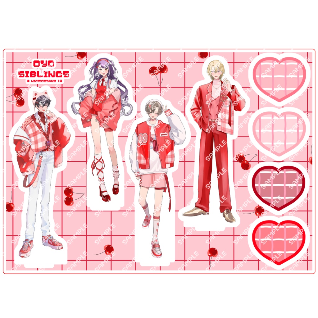 およ家 アクリルスタンド RED check pattern