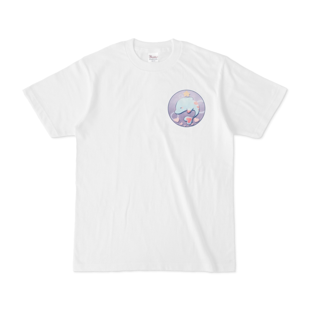 眠るイルカのシャツ(白)