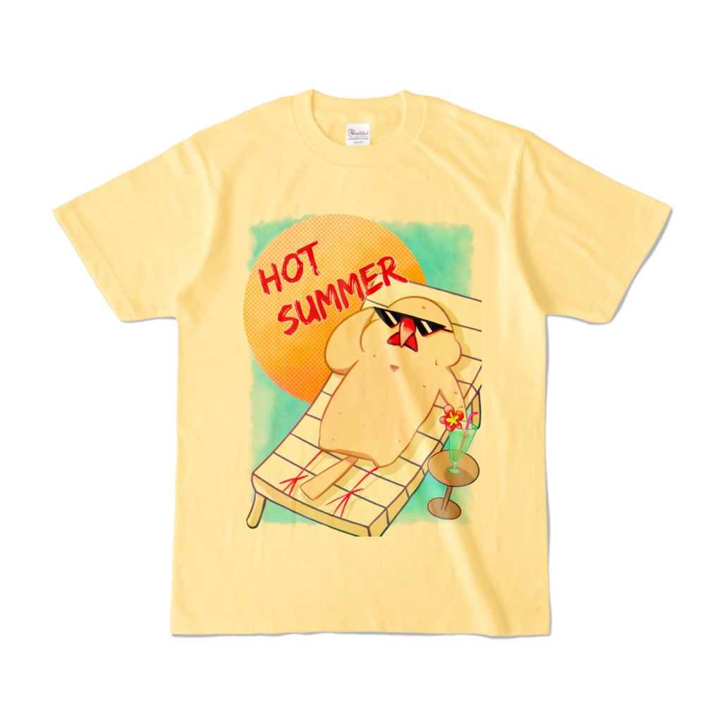 白文鳥Tシャツ(HOT SUMMER)淡色黄色