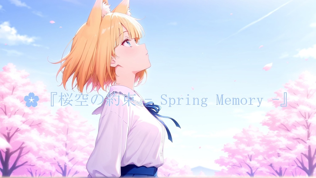 🌸『桜空の約束 - Spring Memory -』高解像度イラスト壁紙(4K対応)