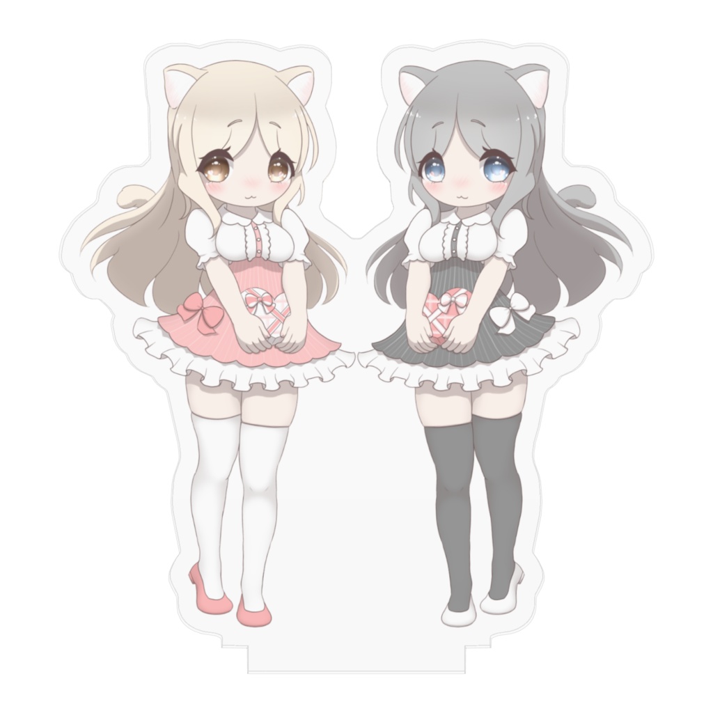 ばれんたいん&にゃんにゃんにゃんにゃんにゃんの日 記念アクリルフィギュア だぶるにゃんこ