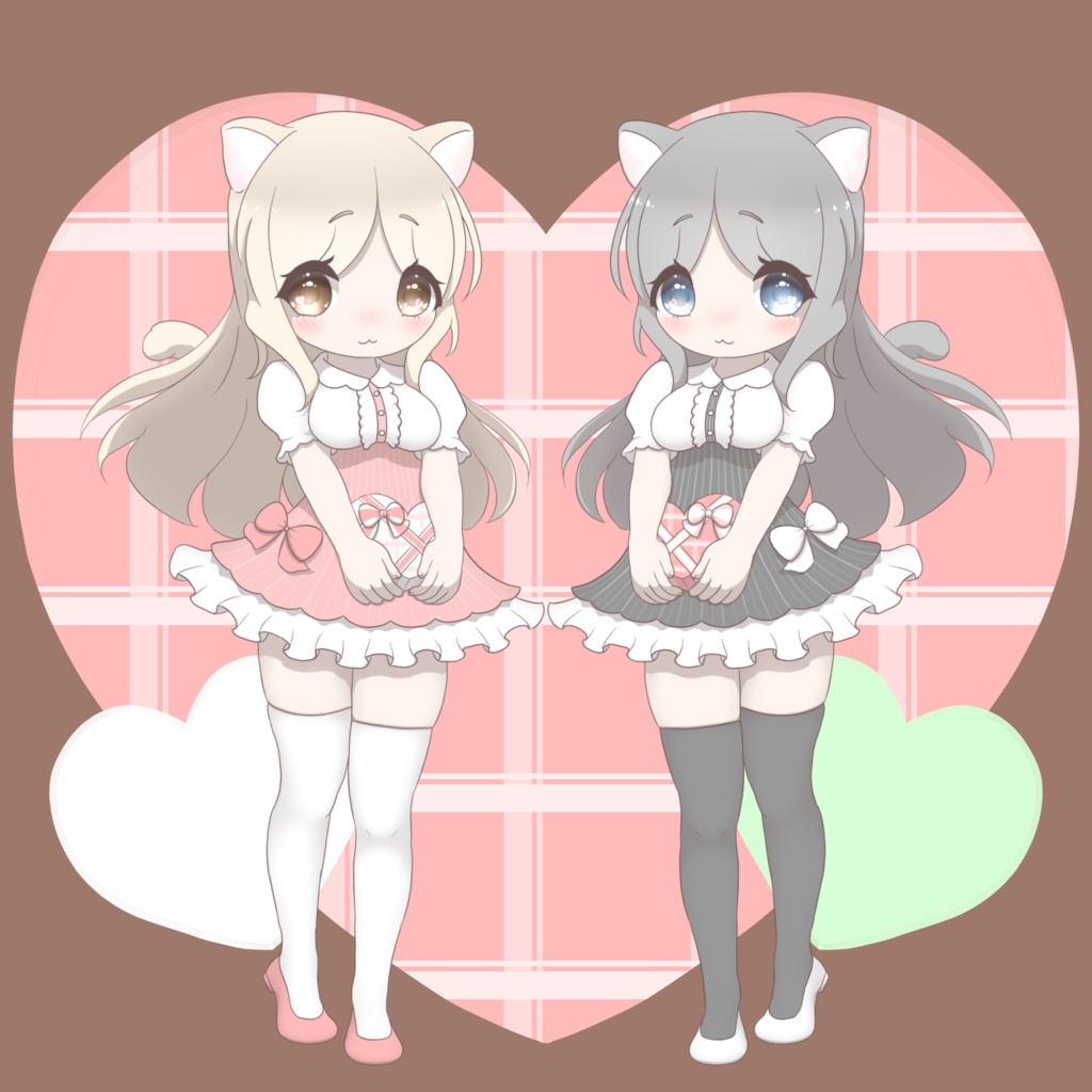 ばれんたいん&にゃんにゃんにゃんにゃんにゃんの日 記念アクリルフィギュア だぶるにゃんこ