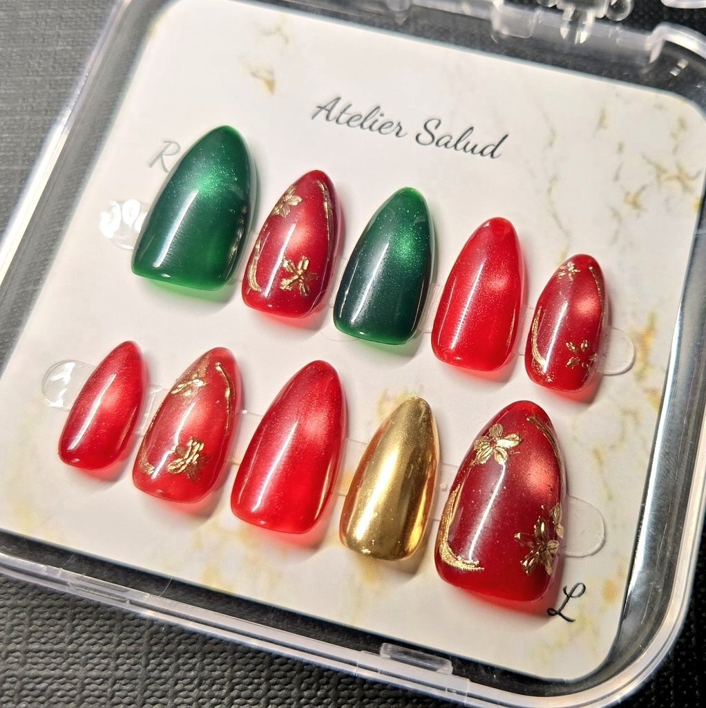 江×ワンホン風ネイルチップ