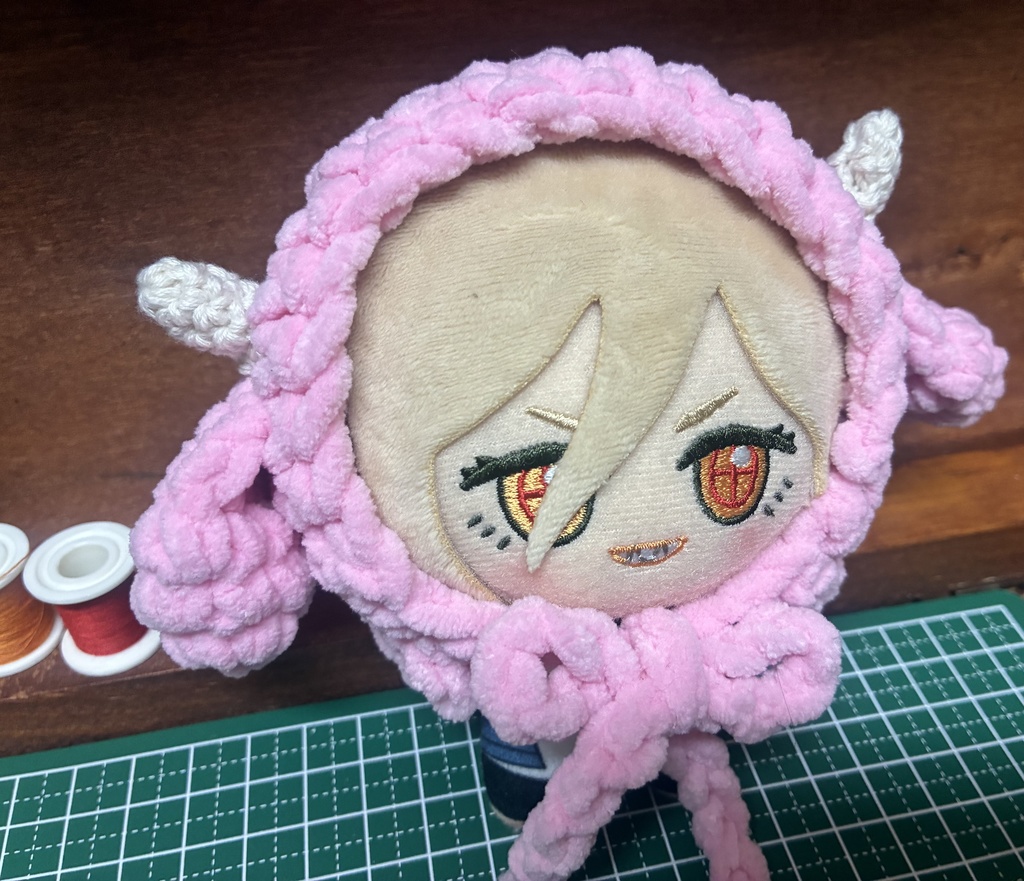 角つき犬耳ボンネットぼうし