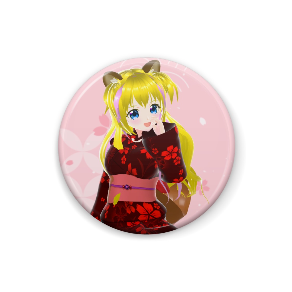 【1周年記念】星空たぬき 缶バッチ【着物衣装】初グッズ販売