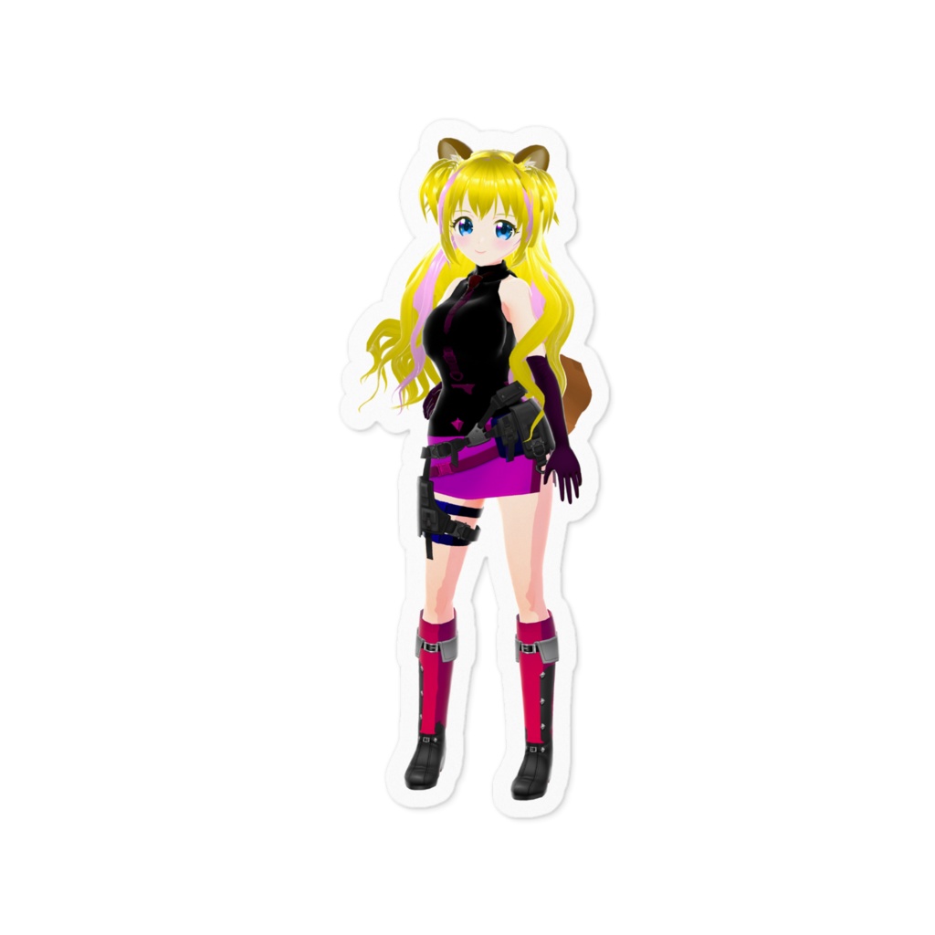 星空たぬき誕生日記念ステッカー（かっこいい服）