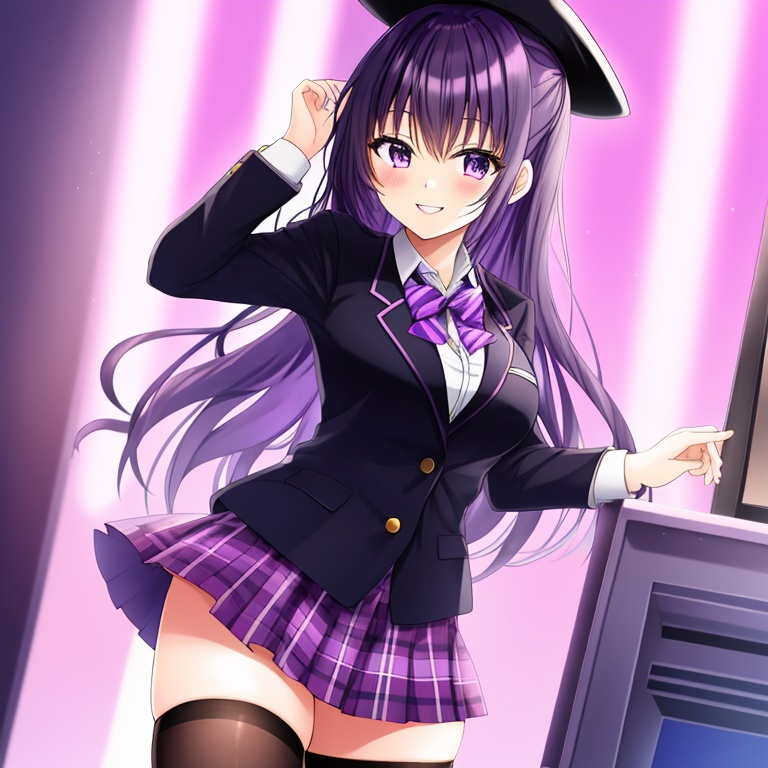 妖艶舞う紫髪の女子高生