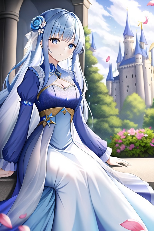 青いドレスのお姫様