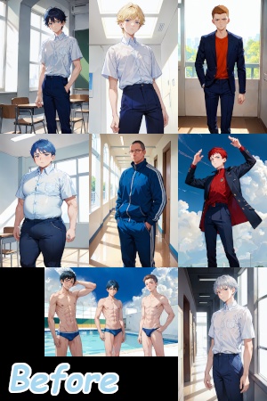 学園のTS模様 Before After シーケンス 43枚