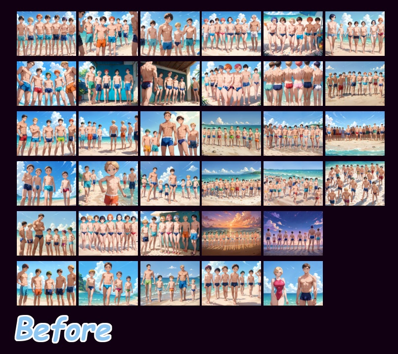 夏の水着TS Before After CG集