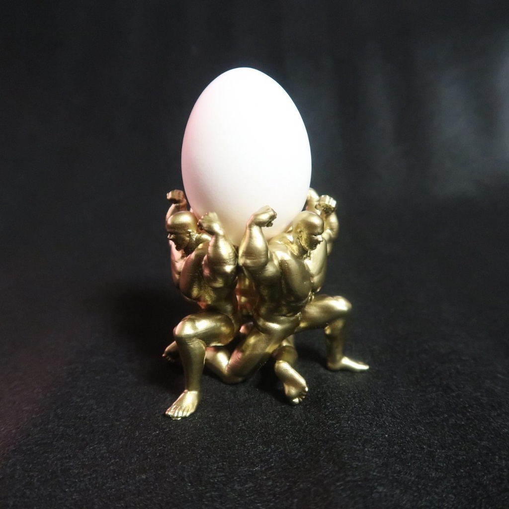 純筋製 送料込み マッチョ卵スタンド兼ペンスタンド ゴールドエディション