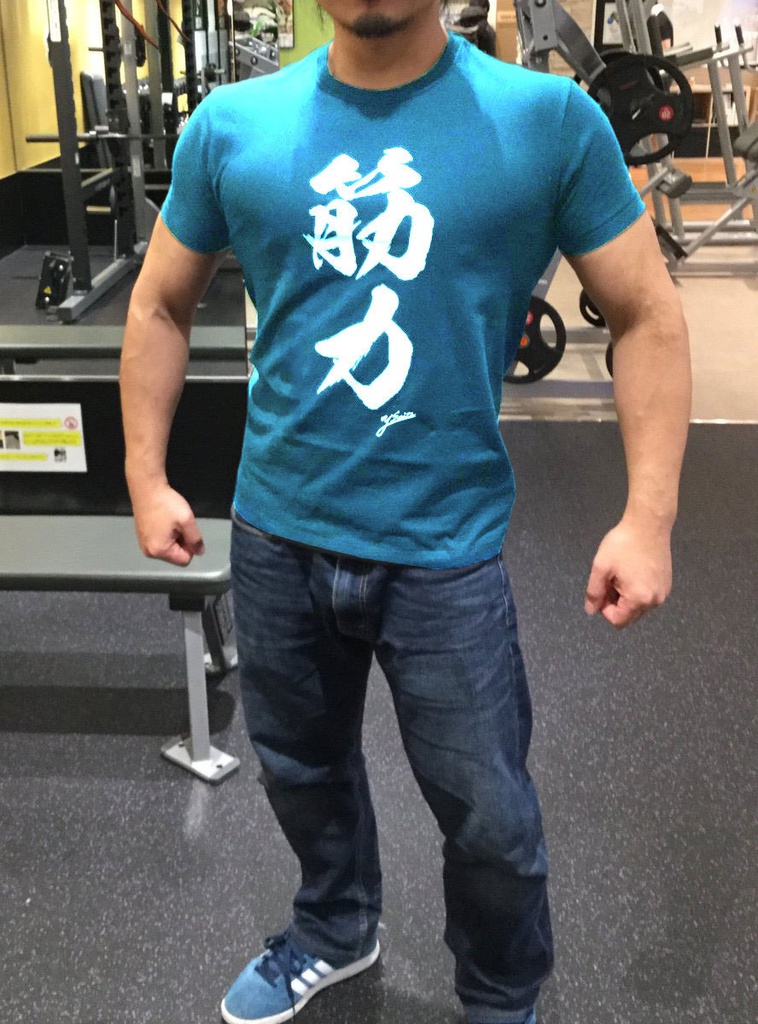 筋力=画力Tシャツ ターコイズ白文字 S、M、L 、XL 女性サイズS、M、L