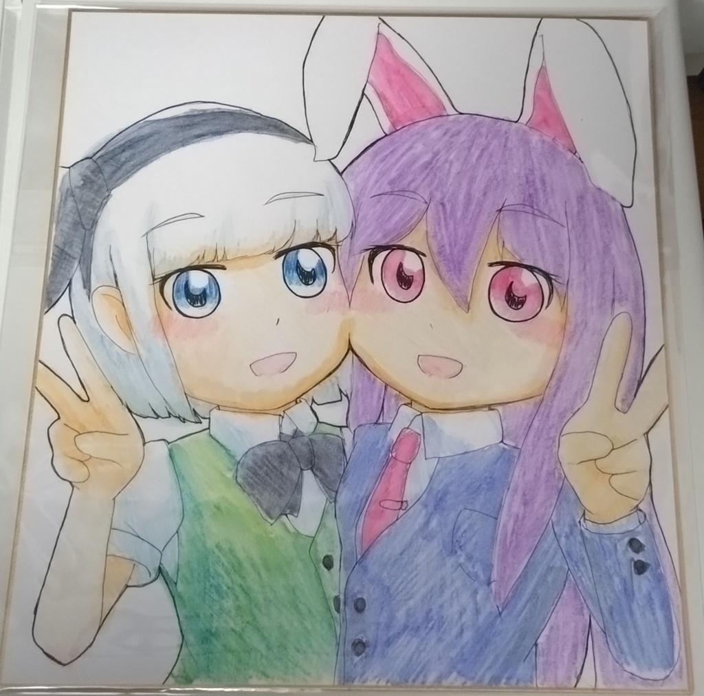 色紙イラスト　妖夢＆鈴仙