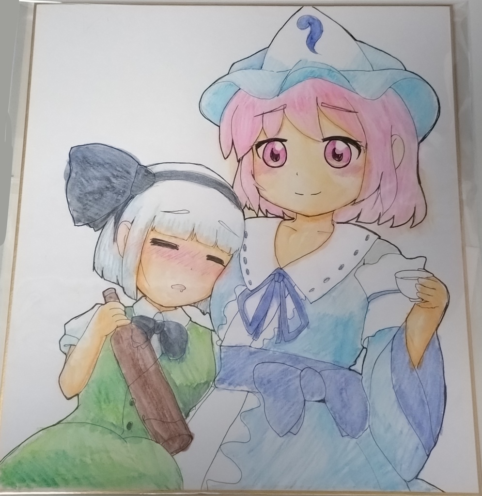 色紙イラスト　妖夢＆幽々子