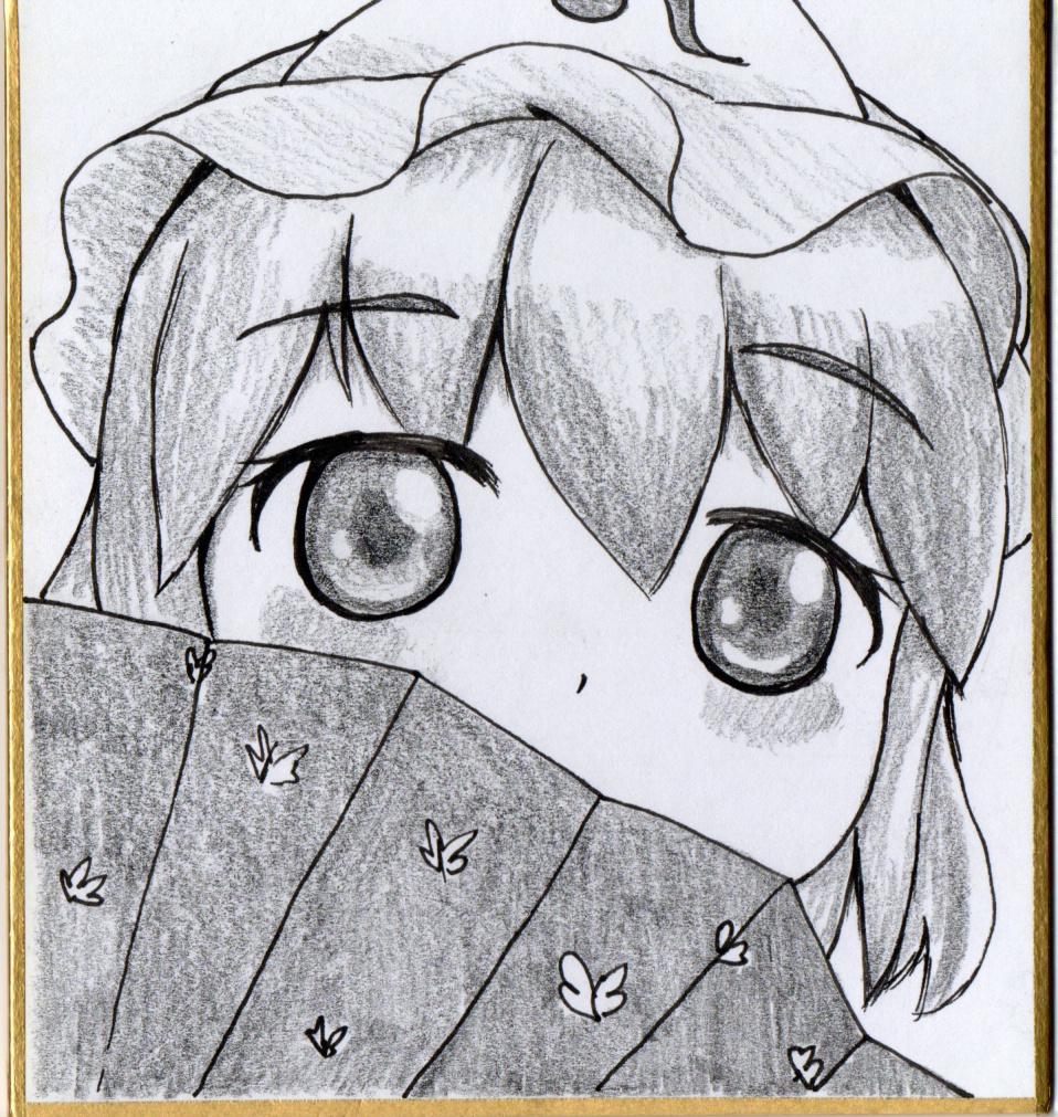 色紙イラスト　のほほん幽々子