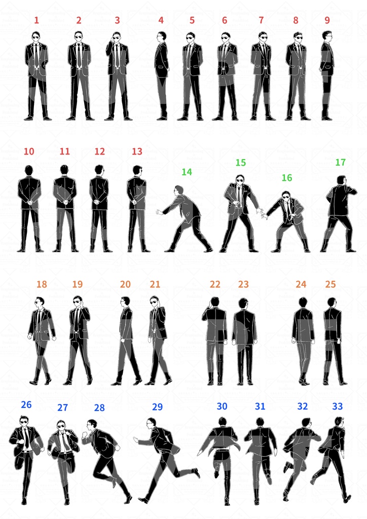 黒服・SPモブ素材ファイル