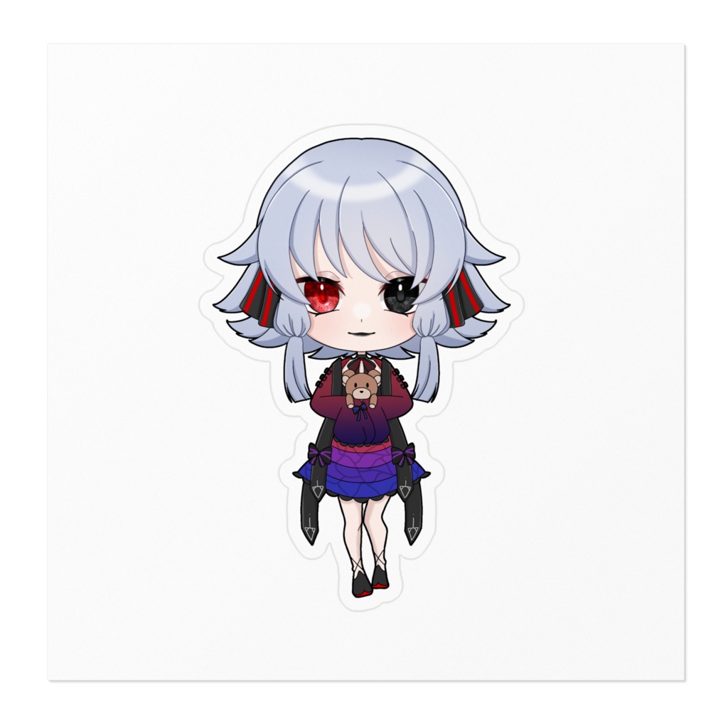 椿月いお SDキャラ ステッカー(ver.2) 100×100mm
