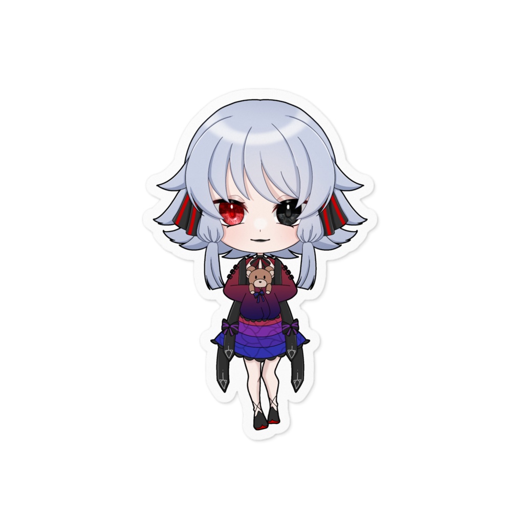 椿月いお SDキャラ ステッカー(ver.2) 100×100mm