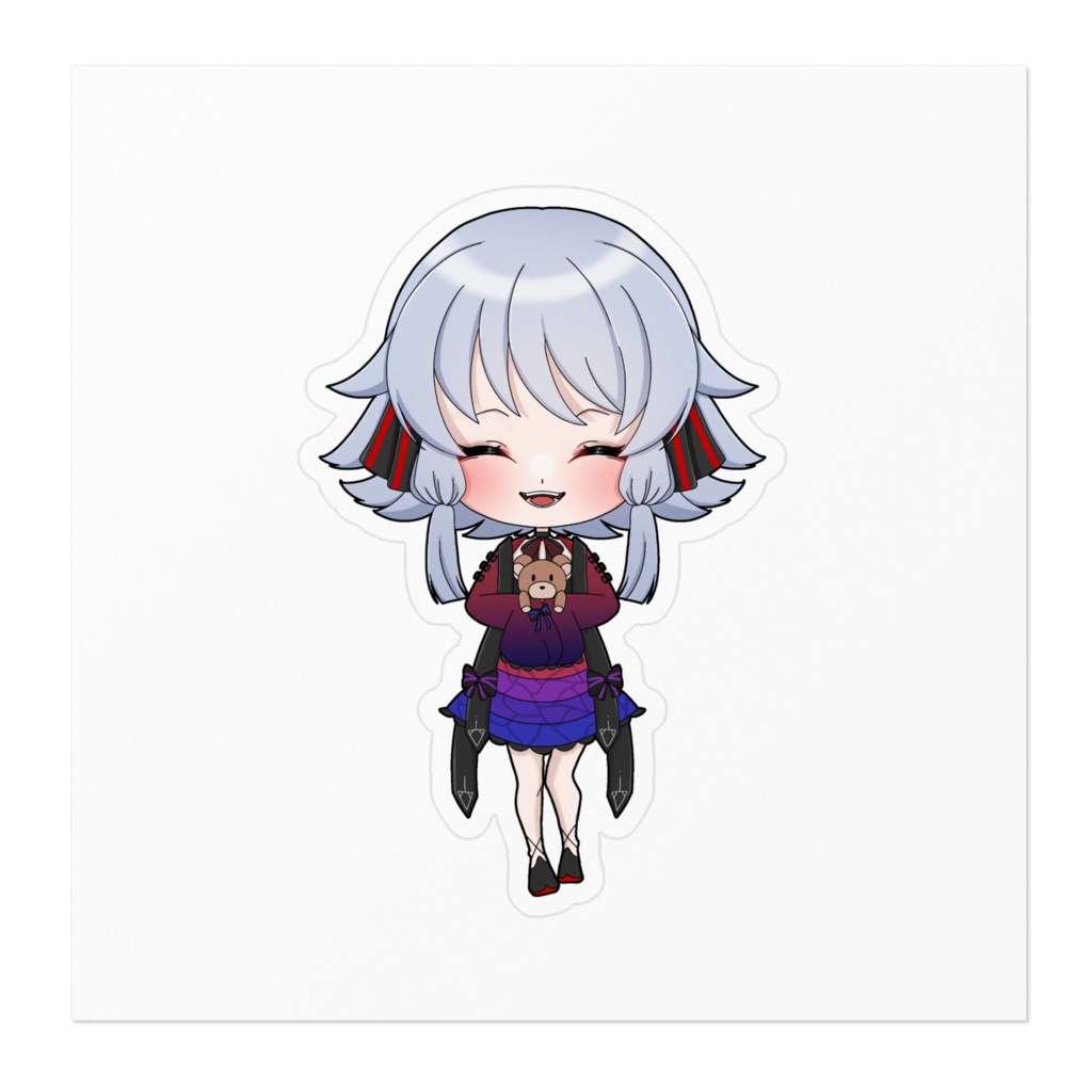 椿月いお SDキャラ ステッカー(ver.1) 100×100mm