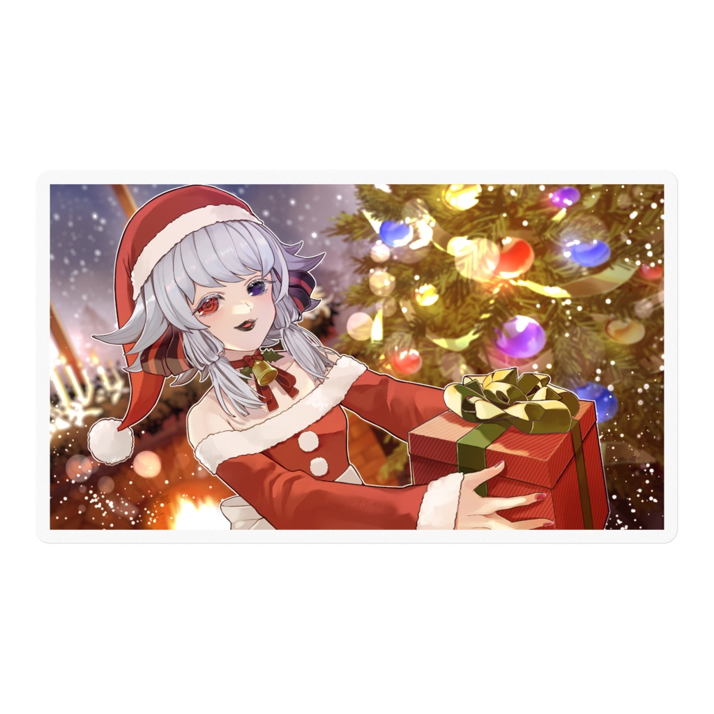 椿月いお ステッカー (クリスマスVer.)100mmx100mm